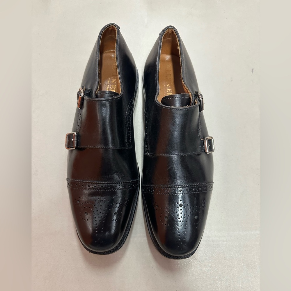 Allen Edmonds St John’s Black Leather Double Monk Strap Shoes size 7 D